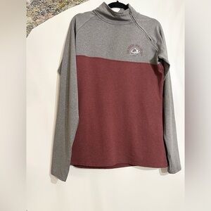 NHL Avalanche Gray and Maroon Long Sleeve Tee